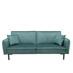 Shop Sofa Canto 3-Osobowa, Z Funkcja Spania, Welurowa Zielona 199X90X85 Cm Sofy