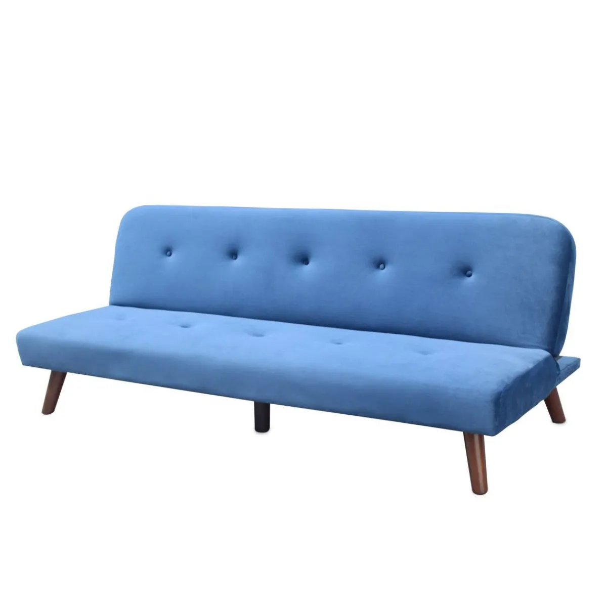 Online Sofa Rinko Sofa 3-Osobowa, Z Funkcja Spania, Welurowa Granatowa 195X81X74 Cm Sofy