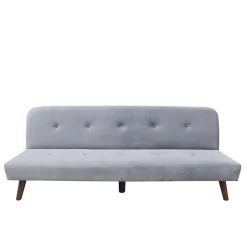 Best Sale Sofa Rinko Sofa 3-Osobowa, Z Funkcja Spania, Welurowa Ciemnoszara 195X81X74 Cm Sofy
