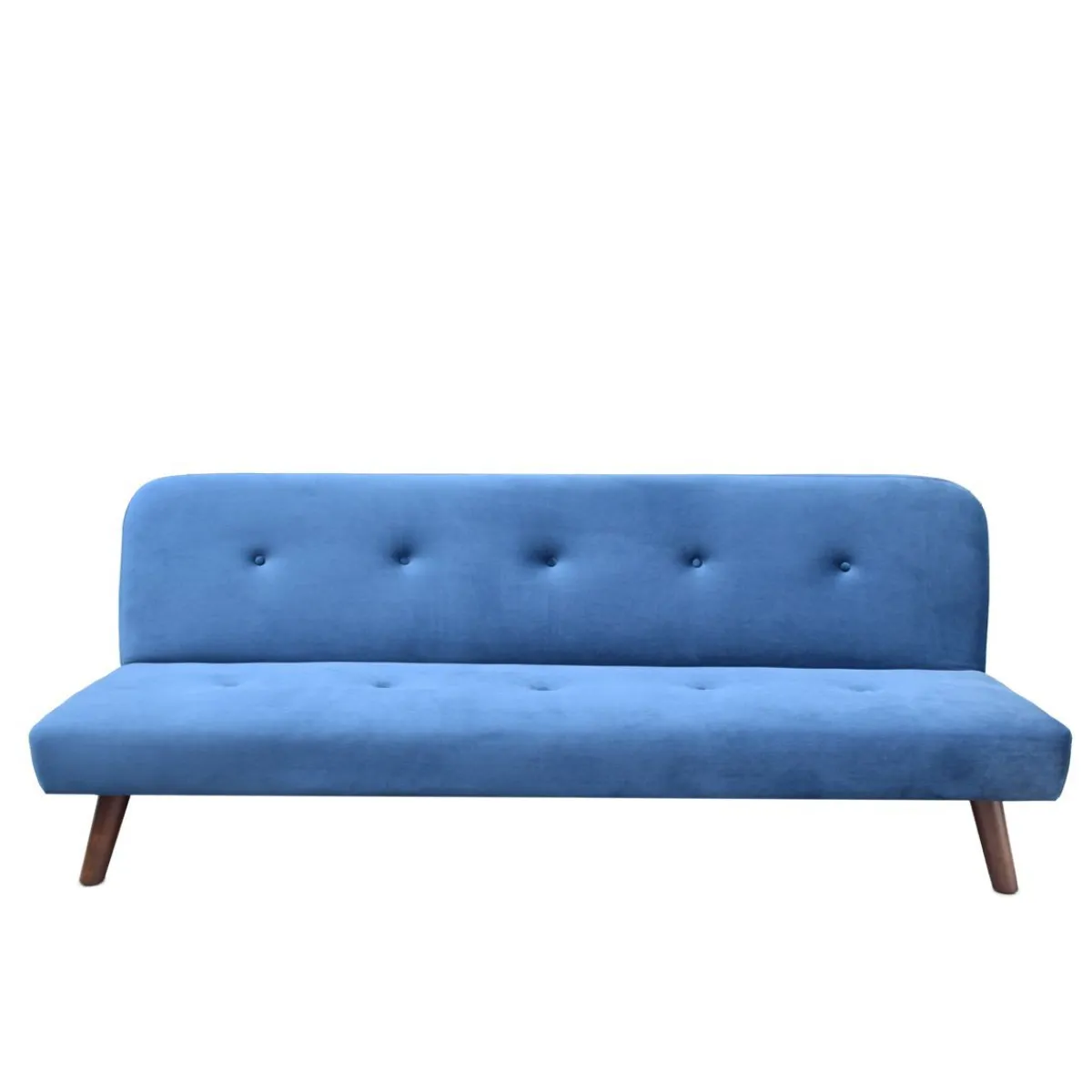 Online Sofa Rinko Sofa 3-Osobowa, Z Funkcja Spania, Welurowa Granatowa 195X81X74 Cm Sofy