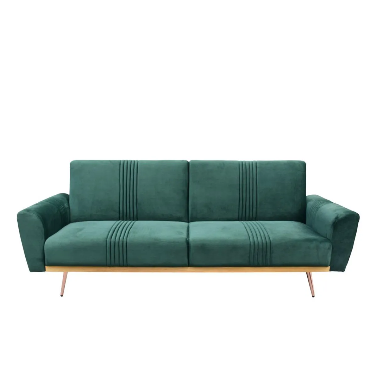 Flash Sale Sofa Samtige 3-Osobowa, Z Funkcja Spania, Welurowa Zielona 212X84X86.5 Cm Sofy
