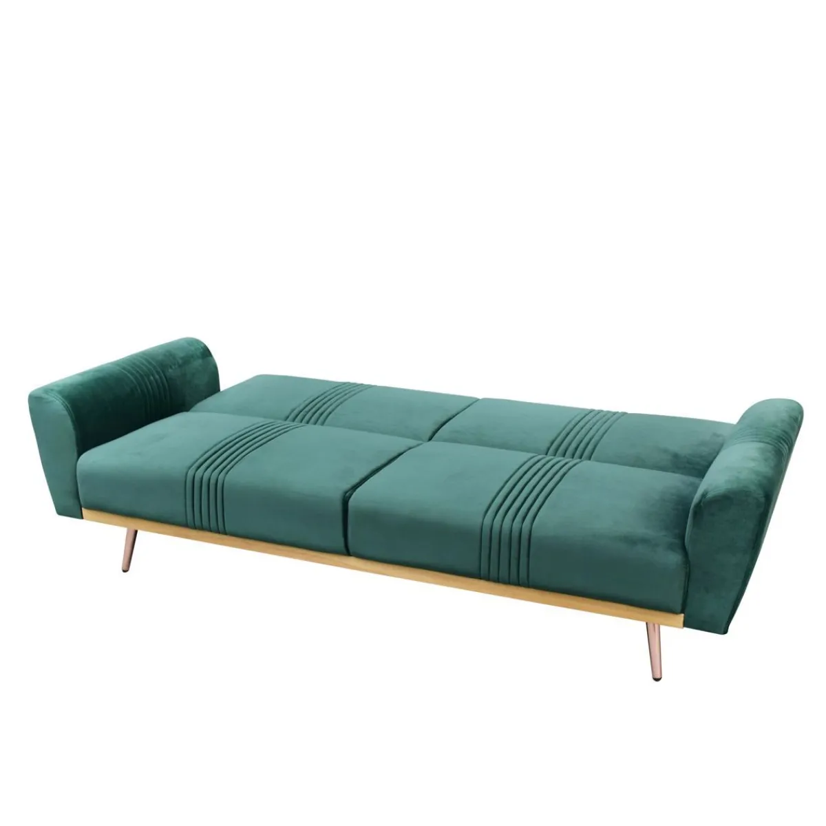 Flash Sale Sofa Samtige 3-Osobowa, Z Funkcja Spania, Welurowa Zielona 212X84X86.5 Cm Sofy