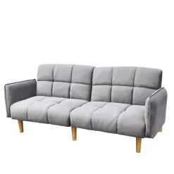 New Sofa Sonus 3-Osobowa, Z Funkcja Spania, Welurowa Musztardowa 195X91X83 Cm Sofy