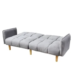 New Sofa Sonus 3-Osobowa, Z Funkcja Spania, Welurowa Musztardowa 195X91X83 Cm Sofy