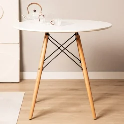 Cheap Stol Tavolo Naturalny Z Bialym Blatem 60 48Cm Stoły