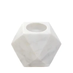 Store Swiecznik Marble Z Bialego Marmuru 8 Cm Świeczniki