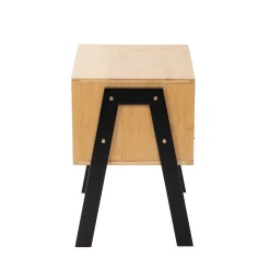 Store Szafka Nocna Slumber Bambusowy Z Czarnymi Nogami 42X29X42 Cm Szafki Nocne