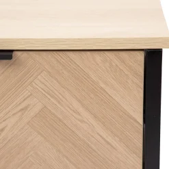 Clearance Szafka Nocna Swen Naturalna Z Metalowymi Nogami 45X35X50 Cm Szafki Nocne