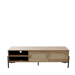Flash Sale Szafka Rtv Haga Z Rattanem I Z Metalowymi Nogami 140X40X44 Cm Szafki Rtv