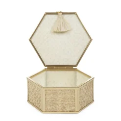 Online Szkatulka Na Bizuterie Grazia Szesciokatna Z Plecionka 10,5X12X4,8 Cm Szkatułki