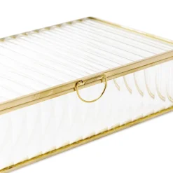 Cheap Szkatulka Na Bizuterie Grazia Ze Szkla Prazkowanego 20X12X5 Cm Szkatułki