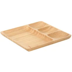 Best Sale Taca Bambou Bambusowa 4 Przegrody 25X25Cm Tace Do Serwowania