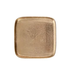 Clearance Taca Dekoracyjna Girona Kwadratowa Zlota 22X22X3 Cm Misy I Tace Dekoracyjne