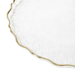 Store Talerz Lisala Transparentny Ze Zlota Obwodka 28 Cm Naczynia Ogródowe I Piknikowe