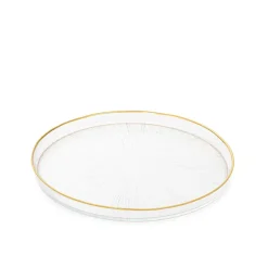 Cheap Talerz Monze Transparentny Ze Zlota Obwodka 21 Cm Naczynia Na Przekąski
