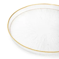 Cheap Talerz Monze Transparentny Ze Zlota Obwodka 21 Cm Naczynia Na Przekąski