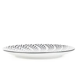 Cheap Talerz Navia Obiadowy Czarny W Listki 27 Cm Naczynia Ogródowe I Piknikowe