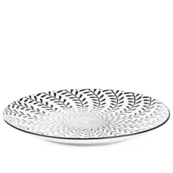 Cheap Talerz Navia Obiadowy Czarny W Listki 27 Cm Naczynia Ogródowe I Piknikowe