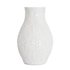 Clearance Wazon Natto Ceramiczny Z Tloczeniami Ecru 15X15X24 Cm Wazony I Donice