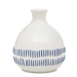 Outlet Wazon Serena Ceramiczny Z Niebieskimi Kreseczkami 13X13X15 Cm Wazony I Donice