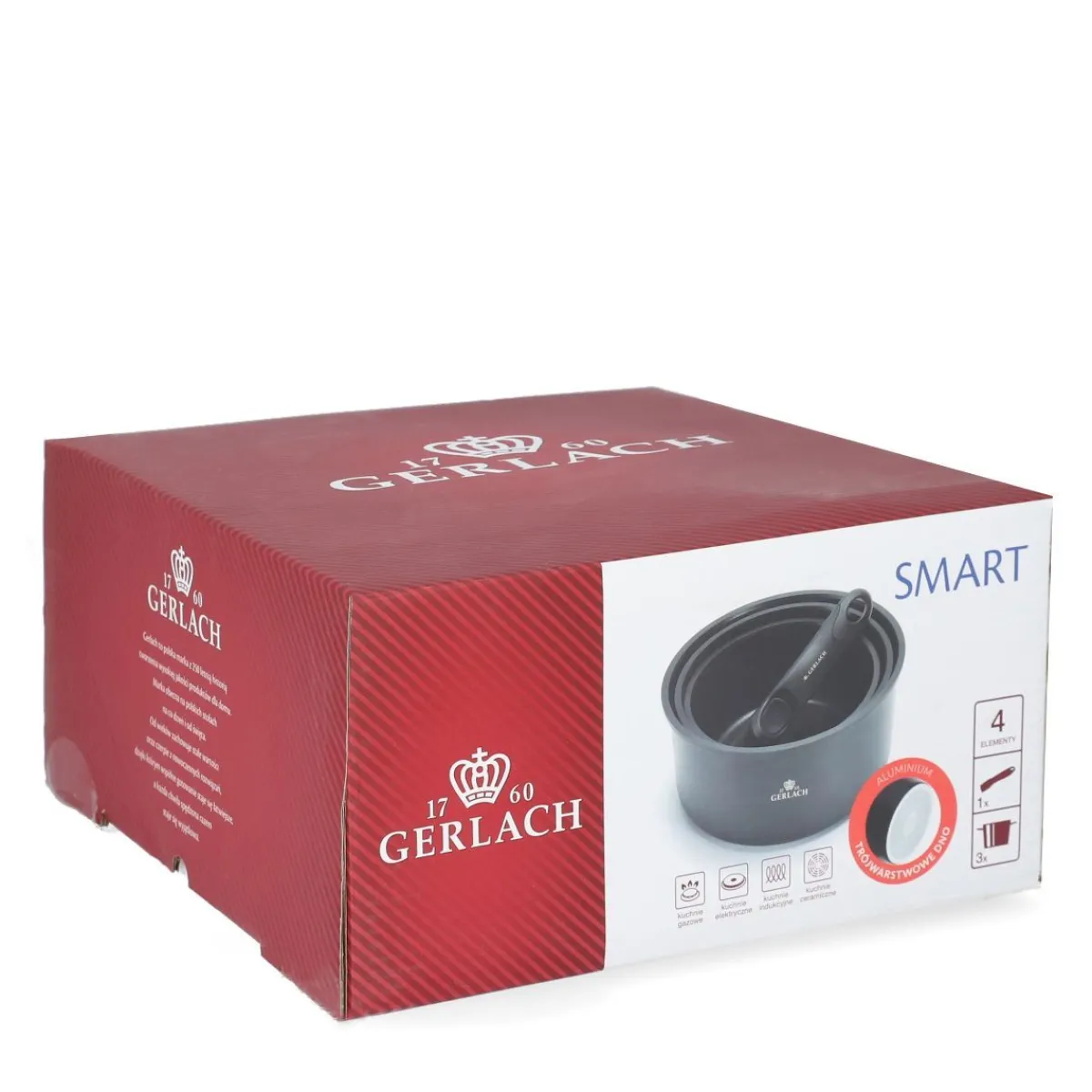 Best Zestaw Garnków Smart Aluminiowych Z Raczka 4El. Komplety Garnków