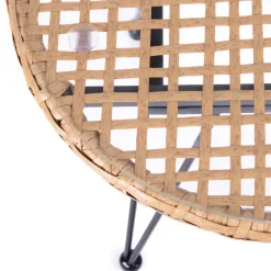 Best Zestaw Mebli Leuca Boho Plecione Naturalne Z Dwiema Poduszkami 3 Szt. Krzesła Ogródowe
