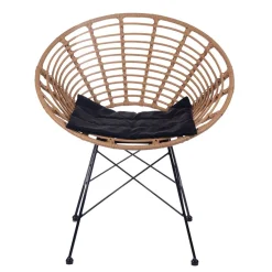 Best Zestaw Mebli Leuca Boho Plecione Naturalne Z Dwiema Poduszkami 3 Szt. Krzesła Ogródowe