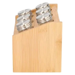 Cheap Zestaw Przyprawnikow Mooka Bambusowych Na Stojaku 6 Sloiczkow 14X21Cm Sale