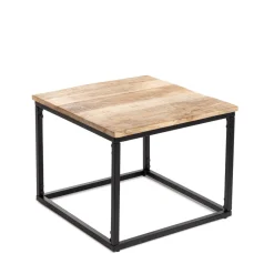 Clearance Zestaw Stolikow Kawowych Maya Lite Drewno Mango + Metal 110X60X45 Cm/50X50X40Cm Stoliki Kawowe