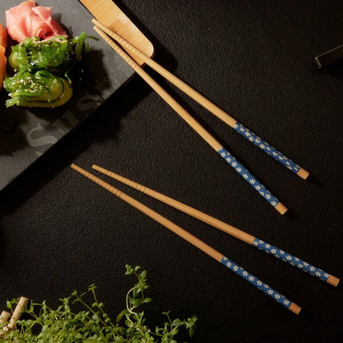 Best Sale Zestaw Sushi Paleczekbambusowych Niebieskich 4 Szt Zestawy Sztućców