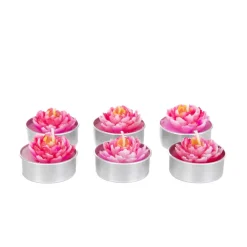 Shop Zestaw Swiec Floral Aura 6 Szt. Kwiaty Rozowe 117 G Świece Dekoracyjne