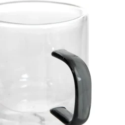 Cheap Zestaw Szklanek Cembra Retro Z Podwojna Scianka I Zielonym Uchem 2 Szt. 0.32 Naczynia Ogródowe I Piknikowe
