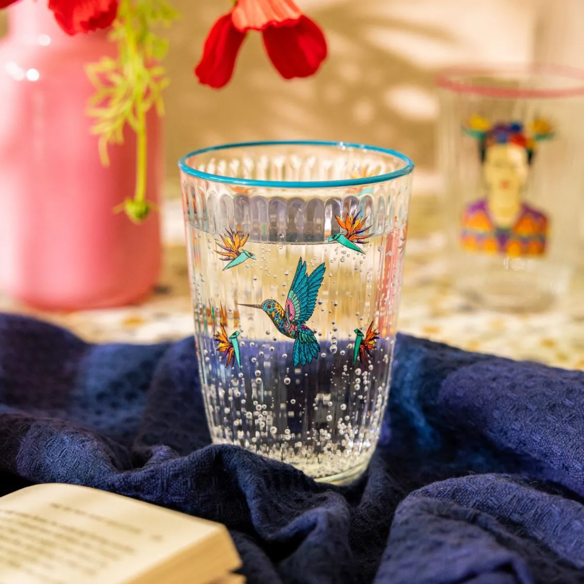 Online Zestaw Szklanek Frida Kahlo Turkusowych, 2 Szt. 0.38 Szklanki