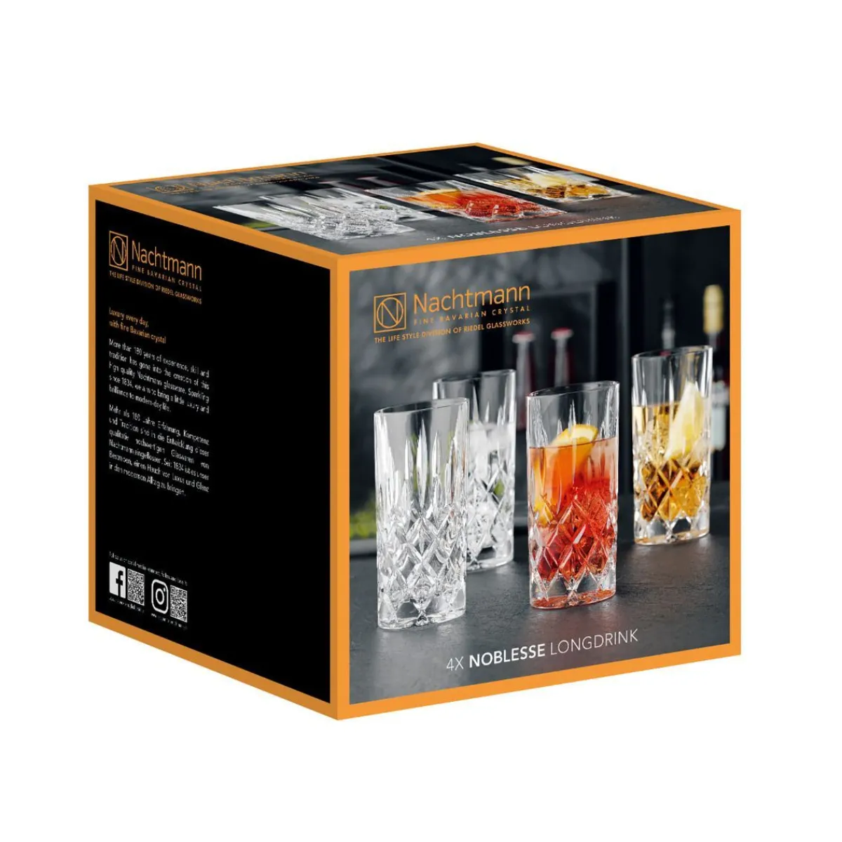 New Zestaw Szklanek Noblesse Do Long Drinkow 4 Szt. 0,375 L Naczynia Ogródowe I Piknikowe