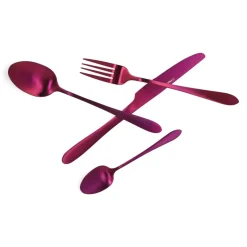 Clearance Zestaw Sztućców Abele Matowe Fioletowe 16 Szt. Naczynia Ogródowe I Piknikowe
